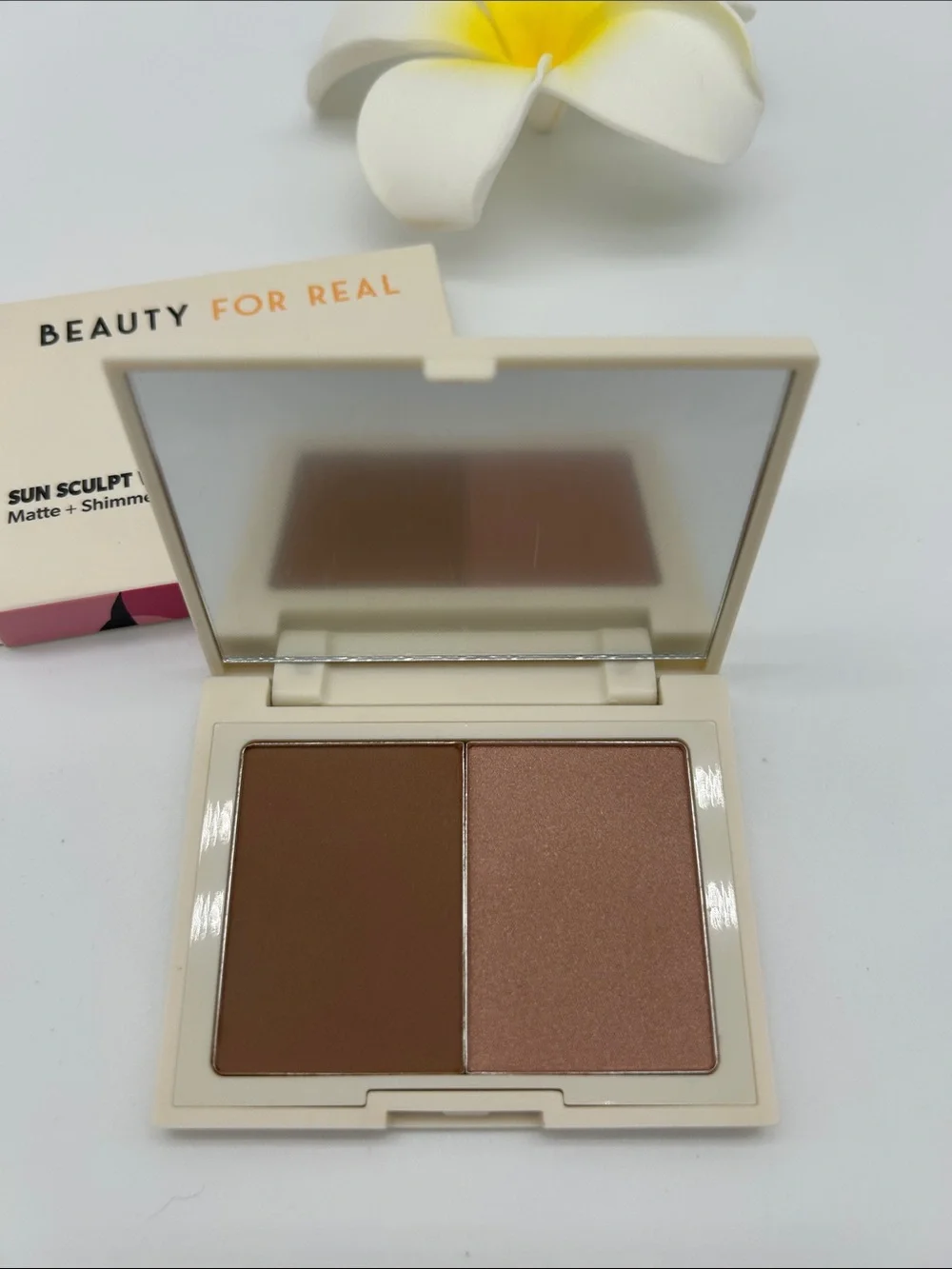 Beauty For Real Sun Sculpt Weightless Bronzer Duo NEW! Matt & Shimmer Bronzer